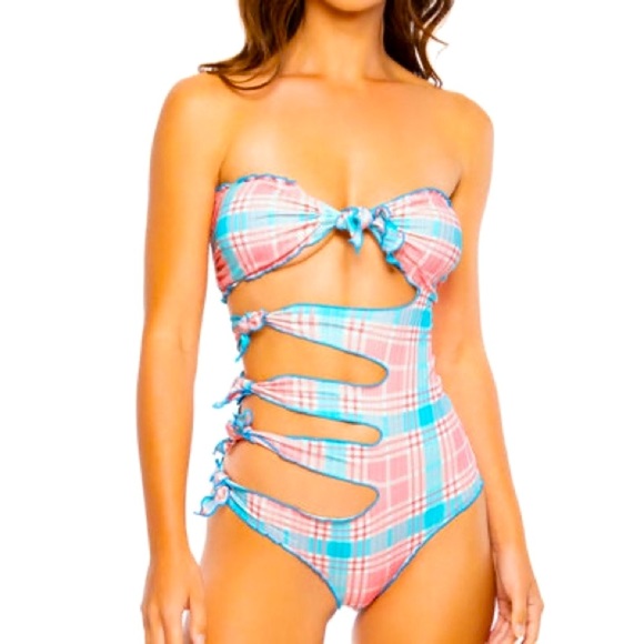 LULI FAMA Tie Knot One Piece Swimsuit Size Large - Picture 1 of 13